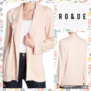 NWT MSRP $120 Ro & De Woven Notch Collar Blazer Women's Size Large